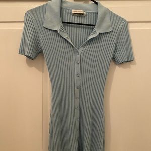 UO Dale Ribbed Bodycon Polo Dress